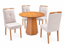Ver imagem 2 de Conjunto Sala de Jantar Mesa 136cm Tampo Laminado 4 Cadeiras Stilo