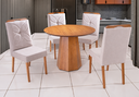 Ver imagem 1 de Conjunto Sala de Jantar Mesa 136cm Tampo Laminado 4 Cadeiras Stilo