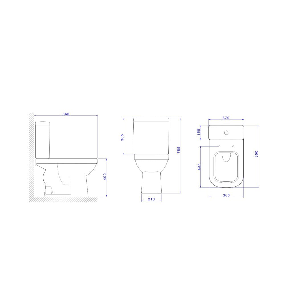 Bacia para Caixa Acoplada Quadra Branco - Deca Deca Loucas - 2