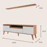 Rack para Tv com Prateleira 180cm Retro Mdf Freijo com Branco Dallas - On Móveis - 4