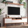 Rack para Tv com Prateleira 180cm Retro Mdf Freijo com Branco Dallas - On Móveis - 1