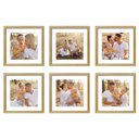 Ver imagem 2 de Kit 6 Quadros Porta Retrato Foto 15x15 Paspatur Branco 22x22:Moldura Mel
