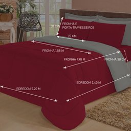 Jogo de Cama Casal com Edredom Lençol Fronha Função Cobre Leito e Cobertor - 4