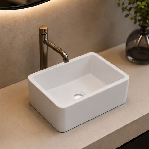 Cuba para Lavabo Retangular 30cm Plástico Resistente Leve