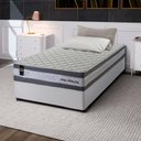 Ver imagem 1 de Conjunto Cama Box Solteiro c/ Molas Ensacadas Alpine Branco 88x188x65