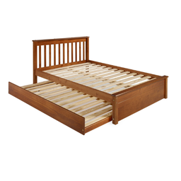 Conjunto Cama Casal Inglesa com Cama Auxiliar em Madeira Maciça Mv Outlet Mel - 2