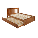 Ver imagem 2 de Conjunto Cama Casal Inglesa com Cama Auxiliar em Madeira Maciça Mv Outlet Mel