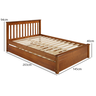 Conjunto Cama Casal Inglesa com Cama Auxiliar em Madeira Maciça Mv Outlet Mel - 4