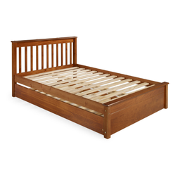 Conjunto Cama Casal Inglesa com Cama Auxiliar em Madeira Maciça Mv Outlet Mel - 3