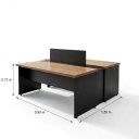 Ver imagem 2 de Plataforma 2 Lugares 900x1200x700 Castanho Tannat /preto C/caixa/ 4 Tomadas Eletricas