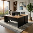 Ver imagem 4 de Plataforma 2 Lugares 900x1200x700 Castanho Tannat /preto C/caixa/ 4 Tomadas Eletricas