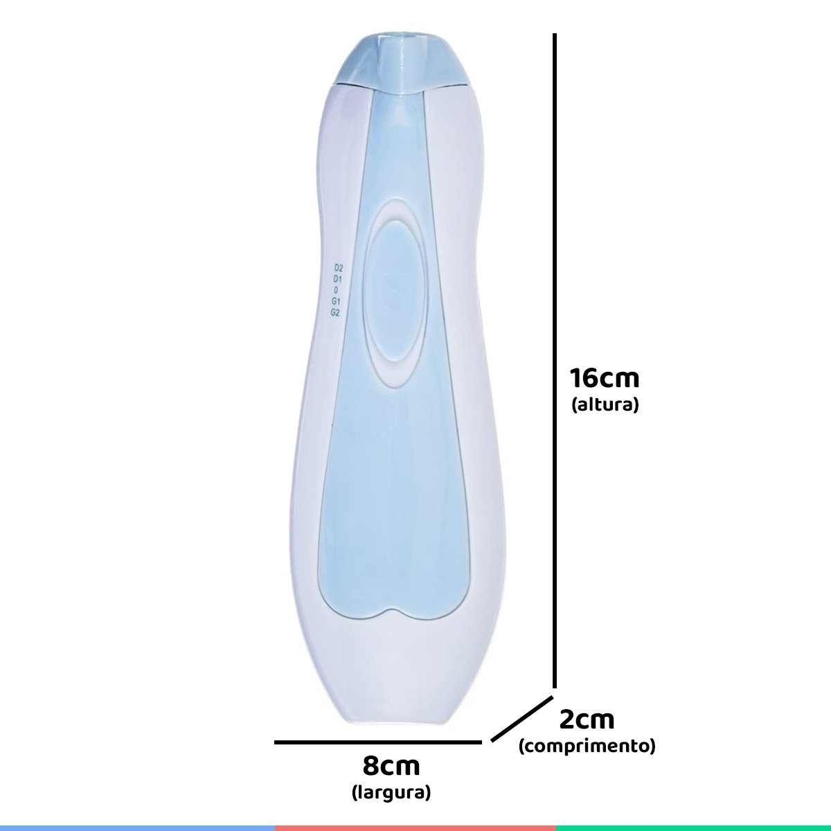 Kit Manicure Elétrico Portátil Para Bebês e Adultos Com Lixas e Estojo Branco e Azul Buba - 5
