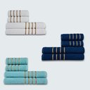 Ver imagem 1 de Jogo de Toalhas 12 Pe?as Cole??o Montreal 100% Algod?o Br+az+vd