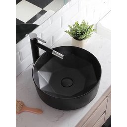 Cuba de Apoio Evier Preto Fosco Geométrica Black Matte - 7