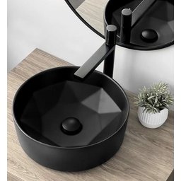 Cuba de Apoio Evier Preto Fosco Geométrica Black Matte - 3