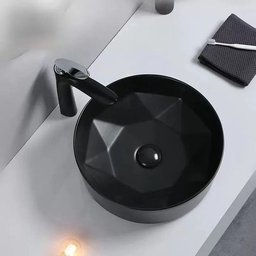 Cuba de Apoio Evier Preto Fosco Geométrica Black Matte - 2