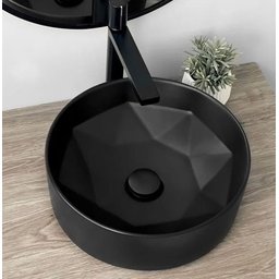 Cuba de Apoio Evier Preto Fosco Geométrica Black Matte - 5