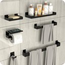 Ver imagem 1 de Kit Acessórios Para Banheiro Preto Fosco 6 Peças ELG