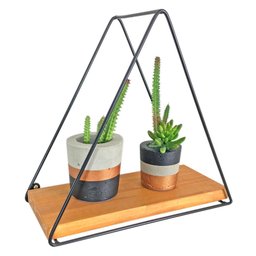 Nicho Mini Triângulo Carvalho e Preto - 2