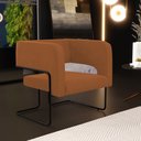 Ver imagem 2 de Kit 02 Poltronas Decorativas Scarlett D02 Base de Aço Preto Veludo Telha C-262 - Lyam Decor