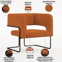 Ver imagem 4 de Kit 02 Poltronas Decorativas Scarlett D02 Base de Aço Preto Veludo Telha C-262 - Lyam Decor