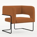 Ver imagem 3 de Kit 02 Poltronas Decorativas Scarlett D02 Base de Aço Preto Veludo Telha C-262 - Lyam Decor