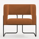 Ver imagem 6 de Kit 02 Poltronas Decorativas Scarlett D02 Base de Aço Preto Veludo Telha C-262 - Lyam Decor
