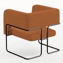 Ver mais imagens de Kit 02 Poltronas Decorativas Scarlett D02 Base de Aço Preto Veludo Telha C-262 - Lyam Decor