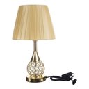 Ver imagem 1 de Abajur Luminária Quarto Sala Mesa de Cabeceira Cristal C/ Led Pgb Dourado