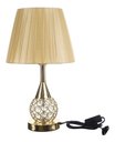 Ver imagem 1 de Abajur Luminária Quarto Sala Mesa de Cabeceira Cristal C/ Led Pgb Dourado
