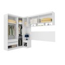 Ver imagem 2 de Quarto Modulado de Casal Branco Smart Roupeiro Completo