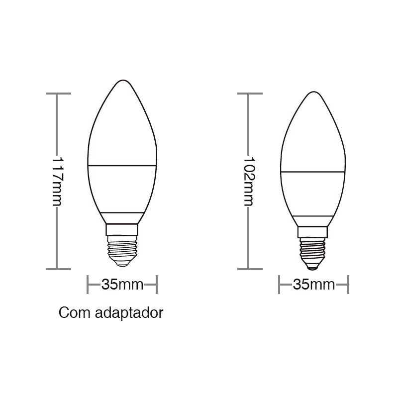 Lâmpada Led Taschibra Vela 3W Bivolt Clara 2700K Luz Amarela - 2