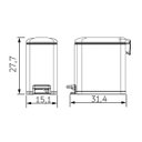 Ver imagem 4 de Lixeira Tipo D Slim Aço Inox Acetinado Balde Interno 6 Litros - Tramontina 94538/606