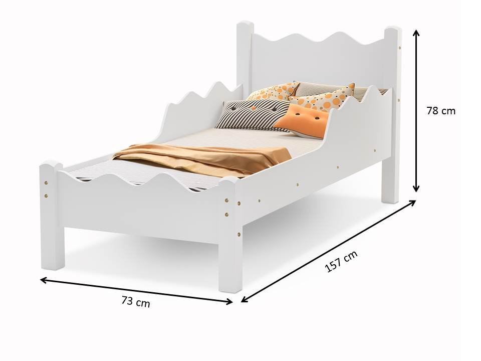 Cama Infantil Estilo Montanha Branco Juvenil Estrado Reforçado - 3