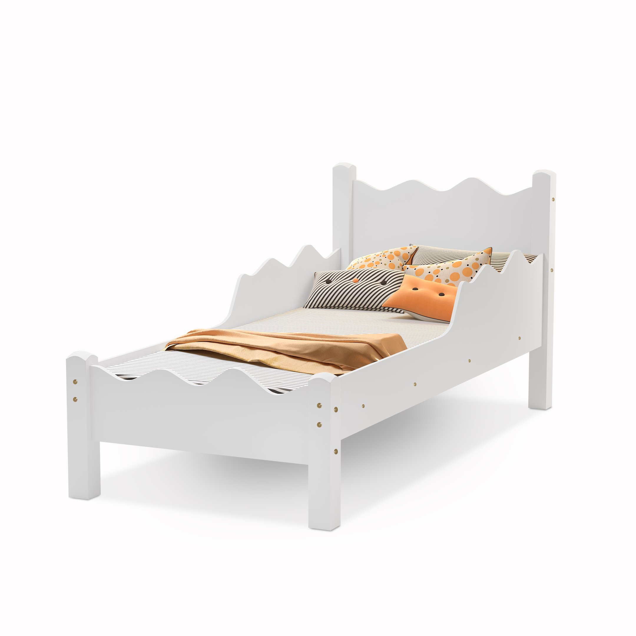 Cama Infantil Estilo Montanha Branco Juvenil Estrado Reforçado - 2