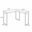 Ver imagem 4 de Escrivaninha em L Marrom Moderna Mesa para Escritório Home Office Lb