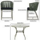 Ver imagem 2 de Mesa com 6 Cadeiras de Jantar Roma 120cm e Noronha em Alumínio Fendi Corda Náutica Estofado 12 Trama