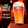Caixa com 12 Copos para Cerveja Brahma Duplo Malte Ambev Original 300 Ml - 4