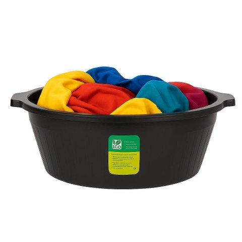 Bacia Grande Lava Roupa 20 Litros Balde Lavanderia Canelada Limpeza Tacho com Alca Reforcada Redonda