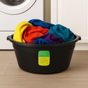 Ver imagem 2 de Bacia Grande Lava Roupa 20 Litros Balde Lavanderia Canelada Limpeza Tacho com Alca Reforcada Redonda