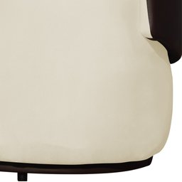 Kit 1 Namoradeira e 2 Poltronas Decorativa Orgânica Beatriz Suede Composê Corino Marrom - Estopar Su - 5