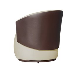 Kit 1 Namoradeira e 2 Poltronas Decorativa Orgânica Beatriz Suede Composê Corino Marrom - Estopar Su - 7