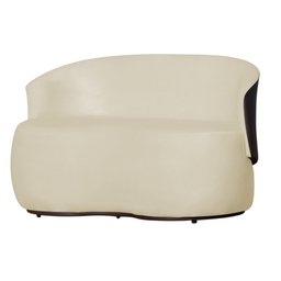 Kit 1 Namoradeira e 2 Poltronas Decorativa Orgânica Beatriz Suede Composê Corino Marrom - Estopar Su - 3