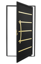 Ver imagem 1 de Porta Pivotante Lambril Premium c/Puxador e. Super Preto Dourado 100 Brimak