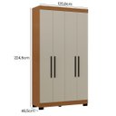 Ver imagem 3 de Roupeiro Solteiro Coimbra 120,8x224,5cm 4 Portas Freijó/Off White COI11142