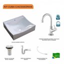 Ver imagem 3 de Kit Cuba Q440 com Torneira 1198 Metal e Válvula 1 Pol. Sifão Pvc e Flexível Compace
