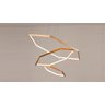 Lustre Pendente Hexagono 3 Aneis Moderno Dourado em Led 3000k He - 2