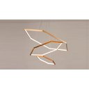 Ver imagem 2 de Lustre Pendente Hexagono 3 Aneis Moderno Dourado em Led 3000k He