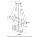 Ver imagem 3 de Lustre Pendente Hexagono 3 Aneis Moderno Dourado em Led 3000k He