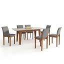 Ver imagem 2 de Mesa de Jantar BELLA180X90CM Cinamomo Off White com Kit 6 Cadeiras Bella Linho Prata - Valdemóveis